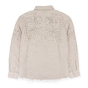 WHITE FIREWORKS BEADED DIAMOND BUTTON-DOWN SHIRT