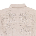 WHITE FIREWORKS BEADED DIAMOND BUTTON-DOWN SHIRT