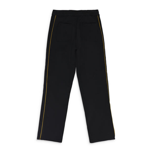 BLACK PIPED TWILL TRACK PANTS