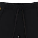 BLACK PIPED TWILL TRACK PANTS