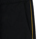 BLACK PIPED TWILL TRACK PANTS