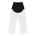 BLACK/WHITE CUT OUT MOTO STRAIGHT PANTS