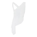 WHITE ASYMMETRICAL DRAPED BLOUSE