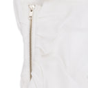 WHITE ASYMMETRICAL DRAPED BLOUSE