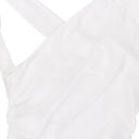 WHITE ASYMMETRICAL DRAPED BLOUSE