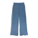 BLUE/WHITE BACK SLIT W/ TRIM STRAIGHT PANTS