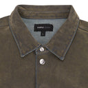 LS FLOCKED SHIRT JACKET GREEN DENIM JACKETS