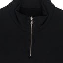 BLACK HALF ZIP UP HOODIE