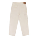 WHITE DOUBLE KNEE DENIM UTILITY PANTS