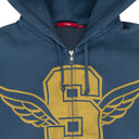 DARK BLUE WINGS ZIP UP SWEATSHIRT