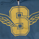 DARK BLUE WINGS ZIP UP SWEATSHIRT
