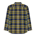 NAVY WASHED PLAID ZIP BUTTON-DOWN SHIRT