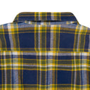 NAVY WASHED PLAID ZIP BUTTON-DOWN SHIRT