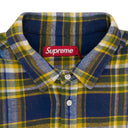NAVY WASHED PLAID ZIP BUTTON-DOWN SHIRT