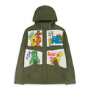 MULTICOLOR COLORFUL PAINT KHAKI DENIM JACKET