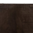 SUEDE ZIP CARGO PANT BROWN CARGO PANTS