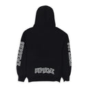 BLACK STACKED VARSITY HOODIE