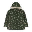 GREEN CAMO FUR PARKA