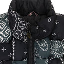 BLACK/BLUE PAISLEY PUFFER VEST