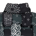 BLACK/BLUE PAISLEY PUFFER VEST