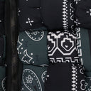 BLACK/BLUE PAISLEY PUFFER VEST