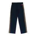 NAVY CONTRAST LEOPARD SIDE STRIPE PANTS