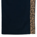 NAVY CONTRAST LEOPARD SIDE STRIPE PANTS