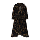 BEIGE WHEAT BARLEY NK FLARED SHIRT DAY DRESS