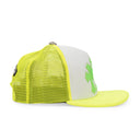 NEON GREEN CROSS HAT