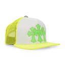 NEON GREEN CROSS HAT