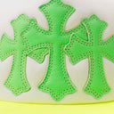NEON GREEN CROSS HAT