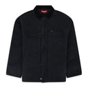 BLACK SHEARLING LOGO CANVAS WORK JACKET