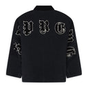 BLACK SHEARLING LOGO CANVAS WORK JACKET