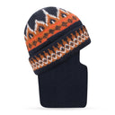 ORANGE/BLACK BEANIE FACE MASK