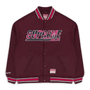 RED MITCHELL & NESS CAMO LOGO VARSITY JACKET