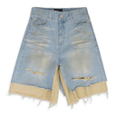 BLUE LAYERED SKIRT SHORTS