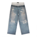 BLUE TROMPE-L'ŒIL DENIM JEANS