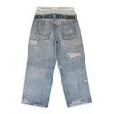 BLUE TROMPE-L'ŒIL DENIM JEANS