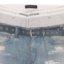 BLUE TROMPE-L'ŒIL DENIM JEANS
