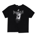 BLACK TIGHT FIT SPLIT T-SHIRT