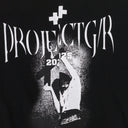 BLACK TIGHT FIT SPLIT T-SHIRT