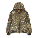 CAMO REWORKED HOODED BOMBER JACKET