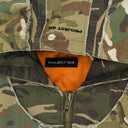 CAMO REWORKED HOODED BOMBER JACKET
