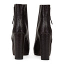 BROWN PEEP TOE HEELED BOOTS