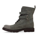 GREEN LACEUP COMBAT BOOT RHINESTONE TOE BOOTS