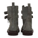 GREEN LACEUP COMBAT BOOT RHINESTONE TOE BOOTS