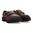 BROWN DOUBLE BUCKLE OXFORDS
