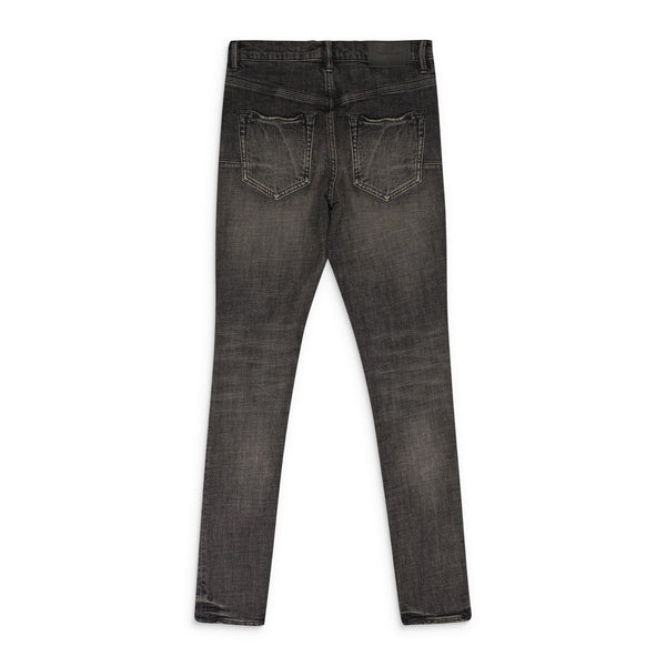 GREY DIRTY RESIN BLOWOUT SKINNY JEANS