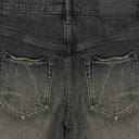 GREY DIRTY RESIN BLOWOUT SKINNY JEANS