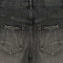 GREY DIRTY RESIN BLOWOUT SKINNY JEANS